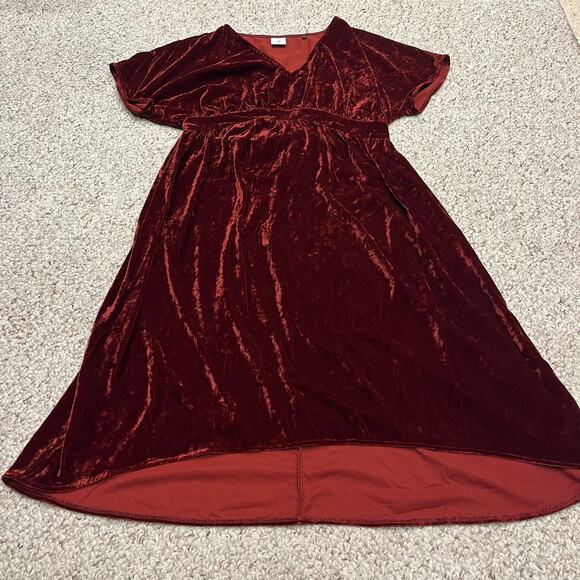 Cabi Velvet Tribute Dress Sz M Empire Waist Hi Low Hem Holiday Fall Formal - Picture 1 of 6